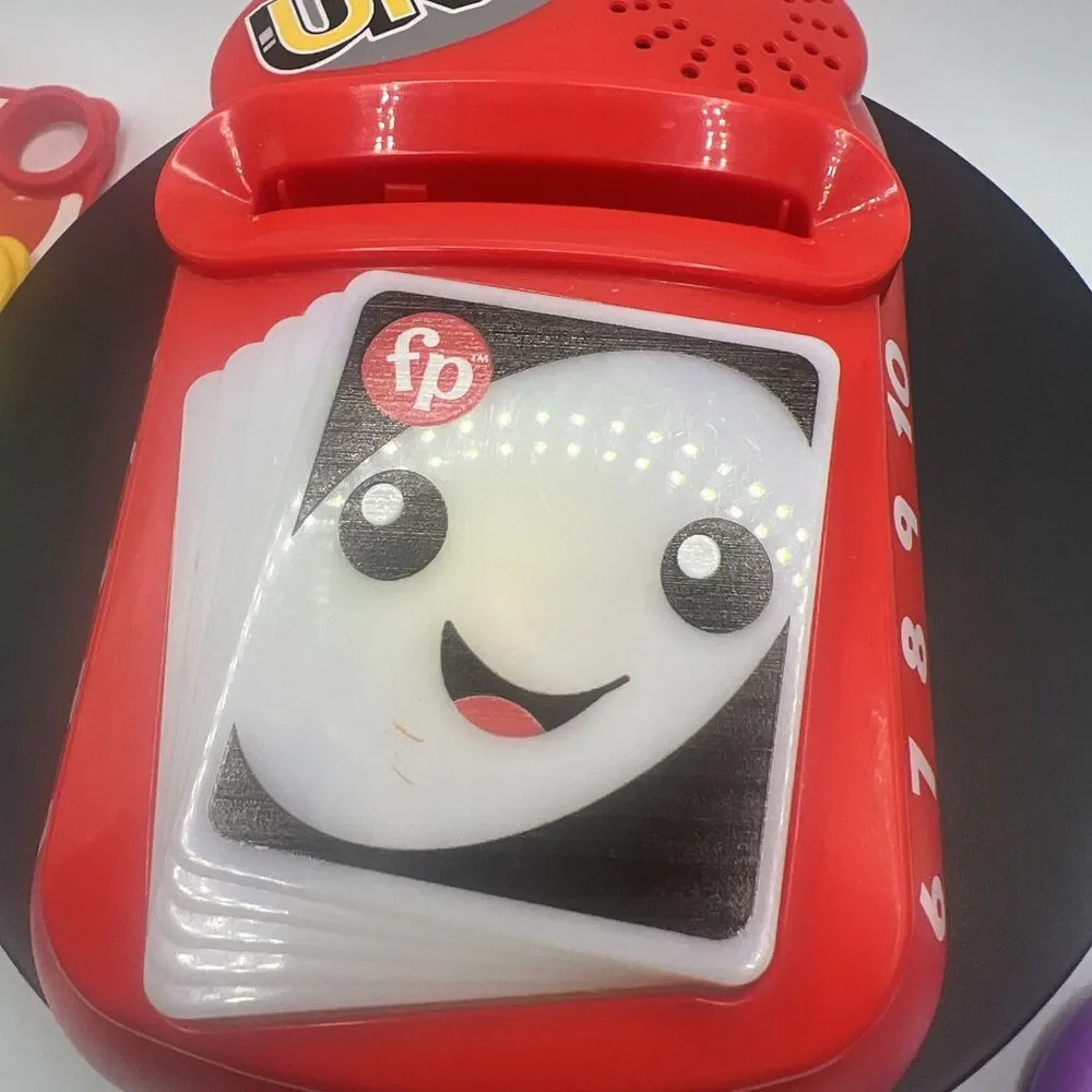 COMPLETE Fisher-Price Laugh & Learn Counting & Colors UNO WORKS 5 Cards & Ring
